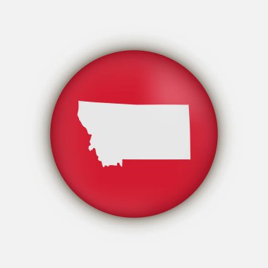 Montana state circle map with shadow