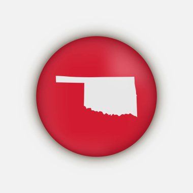 Oklahoma state circle map with shadow