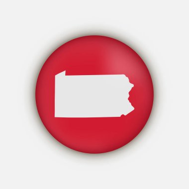 Pennsylvania state circle map with shadow