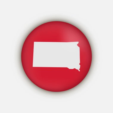 South Dakota state circle map with shadow