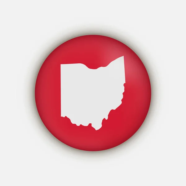 Ohio State Circle Map Shadow — Vetor de Stock