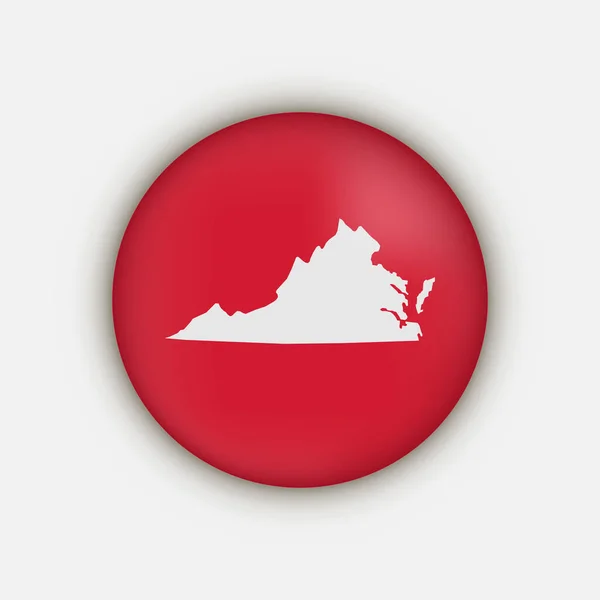 Virginia State Map Circle Shadow — Stock Vector