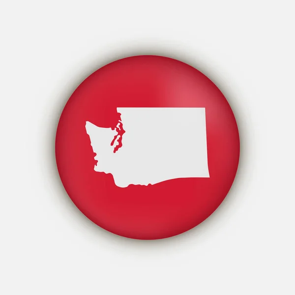 Washington State Map Circle Shadow — Stockvektor