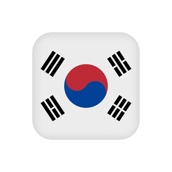 South Korea Flag Official Colors Vector Illustration — Vettoriale Stock