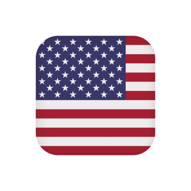 Amerikan bayrağı, resmi renkler. Vektör illüstrasyonu.