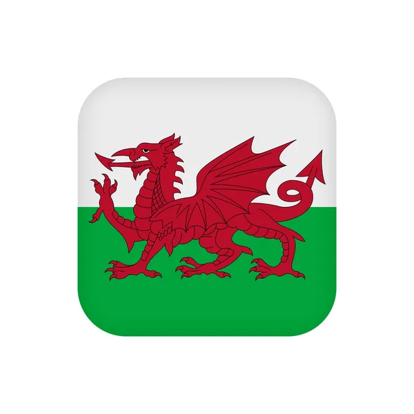 Wales Flag Official Colors Vector Illustration — Stock vektor