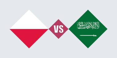 Poland vs Saudi Arabia flag concept. Vector illustration.