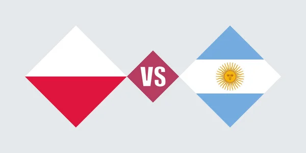 Poland Argentina Flag Concept Vector Illustration — Vetor de Stock