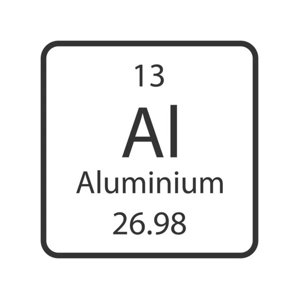 Aluminium Symbol Chemical Element Periodic Table Vector Illustration — Vector de stock