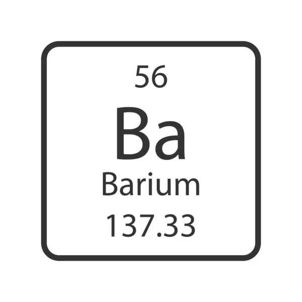 Barium Symbol Chemical Element Periodic Table Vector Illustration — Vetor de Stock