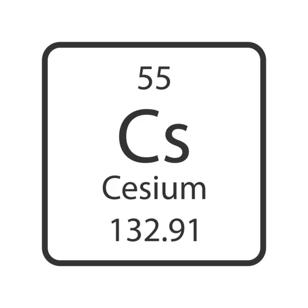 Cesium Symbol Chemical Element Periodic Table Vector Illustration — Stock vektor