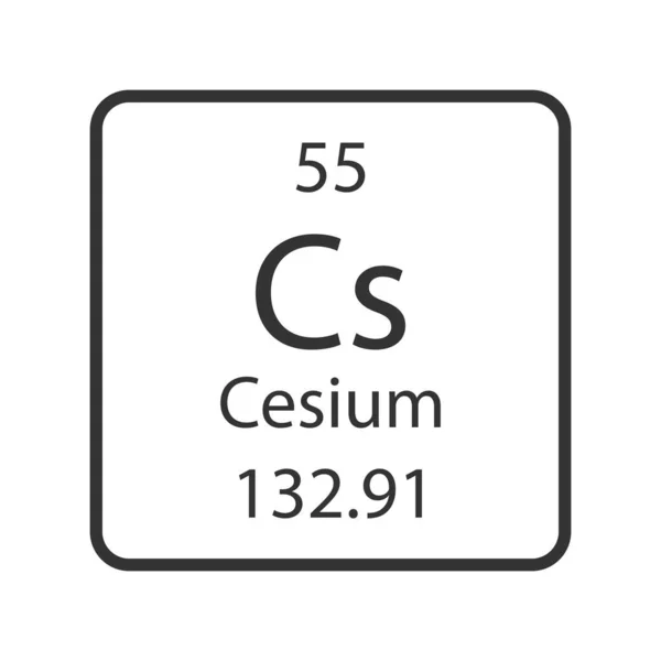 Cesium Symbol Chemical Element Periodic Table Vector Illustration — Stockvector