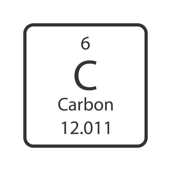 Carbon Symbol Chemical Element Periodic Table Vector Illustration — Stock vektor