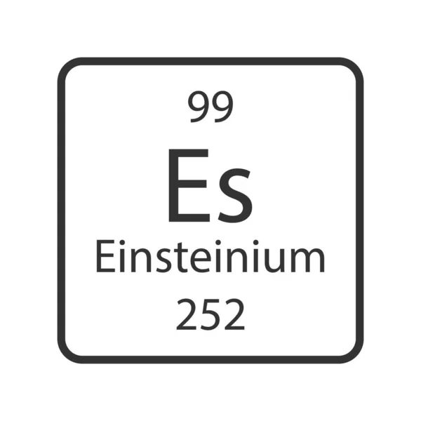 Einsteinium Symbol Chemical Element Periodic Table Vector Illustration — Stock Vector