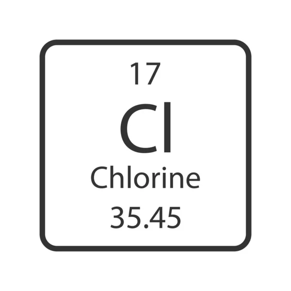 Chlorine Symbol Chemical Element Periodic Table Vector Illustration — Διανυσματικό Αρχείο