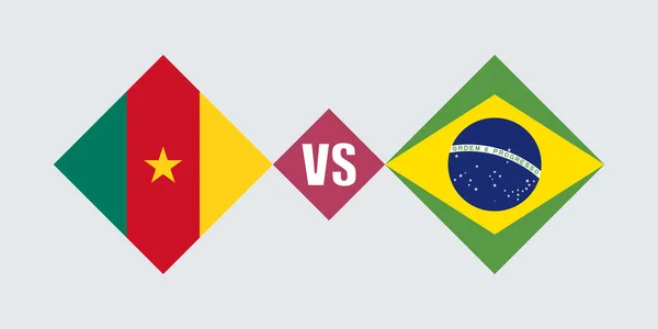 Cameroon Brazil Flag Concept Vector Illustration — Stock Vector