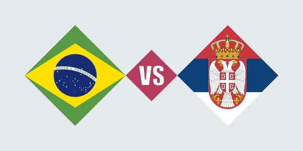 Brazil Serbia Flag Concept Vector Illustration — 스톡 벡터