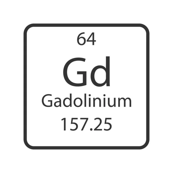 Symbole Gadolinium Élément Chimique Tableau Périodique Illustration Vectorielle — Image vectorielle