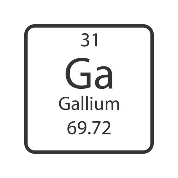 Gallium Symbol Chemical Element Periodic Table Vector Illustration — Stock Vector