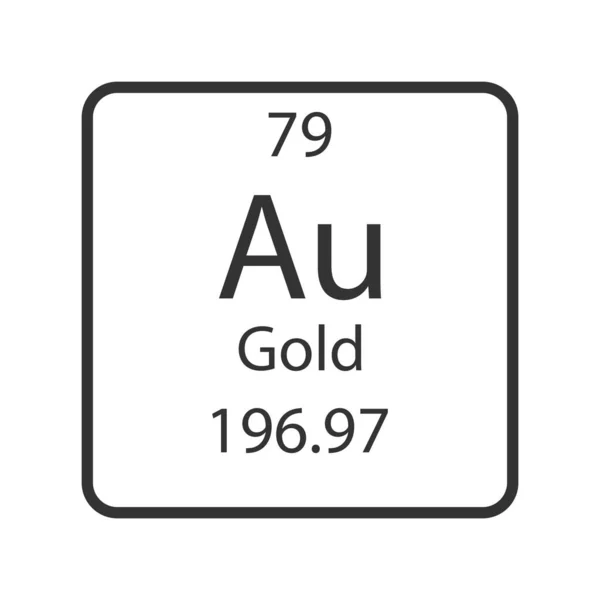 Gold Symbol Chemical Element Periodic Table Vector Illustration — Image vectorielle