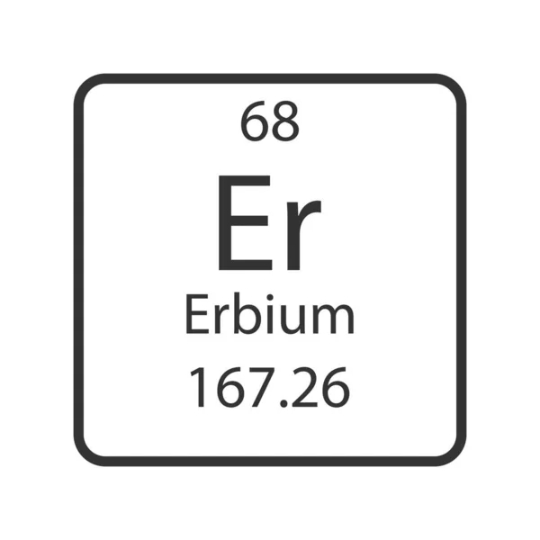 Erbium Symbol Chemical Element Periodic Table Vector Illustration — 图库矢量图片