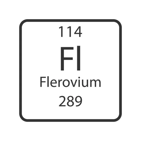 Flerovium Symbol Chemical Element Periodic Table Vector Illustration — Διανυσματικό Αρχείο