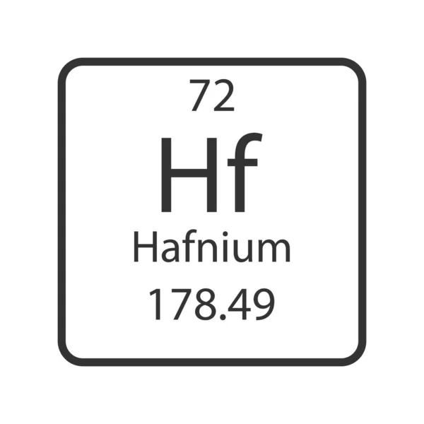 Hafnium Symbol Chemical Element Periodic Table Vector Illustration — Vettoriale Stock