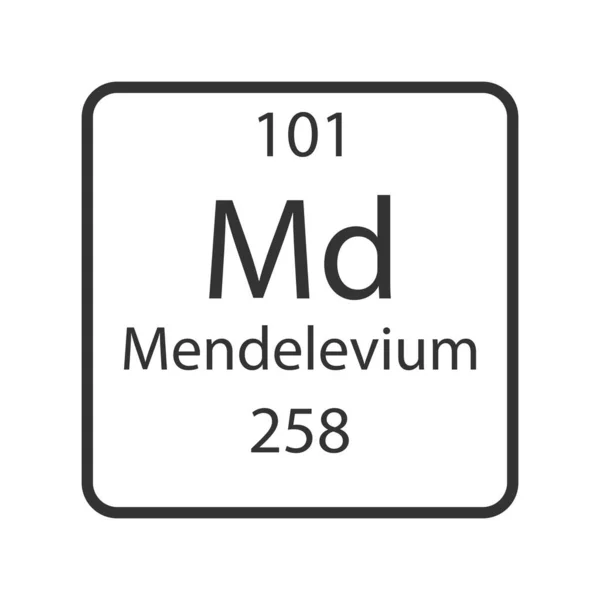 Mendelevyum Sembolü Periyodik Tablonun Kimyasal Elementi Vektör Illüstrasyonu — Stok Vektör
