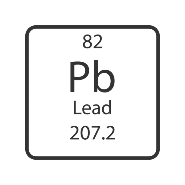 Lead Symbol Chemical Element Periodic Table Vector Illustration —  Vetores de Stock