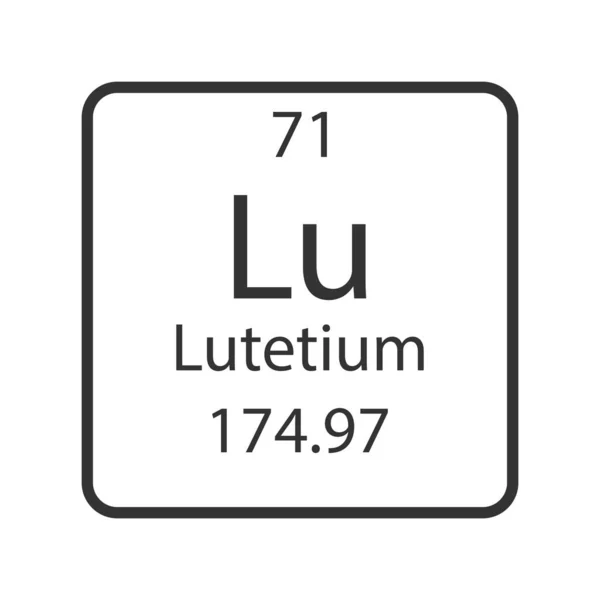 Lutetium Symbol Chemical Element Periodic Table Vector Illustration — Vettoriale Stock