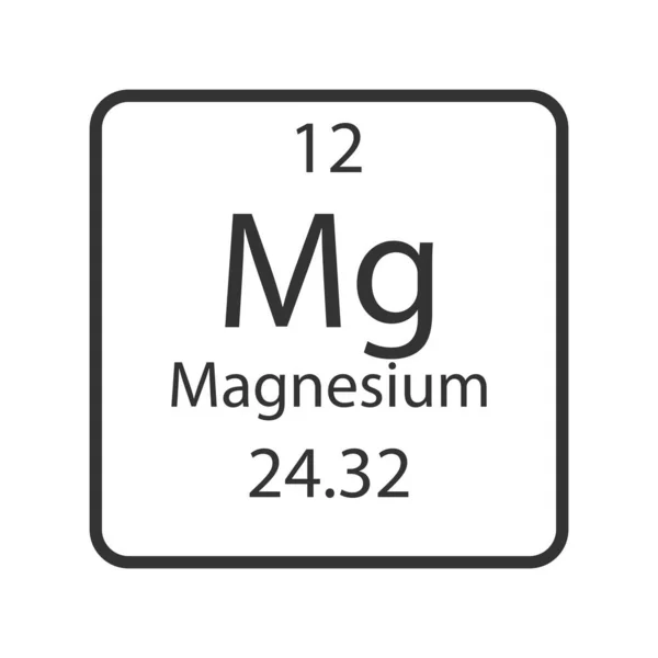 Magnesium Symbol Chemical Element Periodic Table Vector Illustration — 图库矢量图片