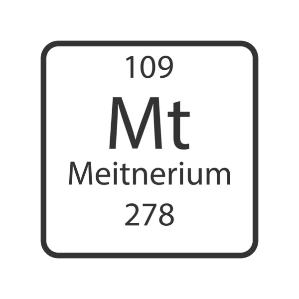 Meitnerium Symbol Chemical Element Periodic Table Vector Illustration — Vettoriale Stock