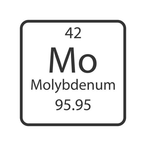 Molybdenum Symbol Chemical Element Periodic Table Vector Illustration — Stock vektor