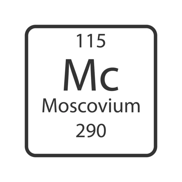 Moscovium Symbol Chemical Element Periodic Table Vector Illustration — 图库矢量图片