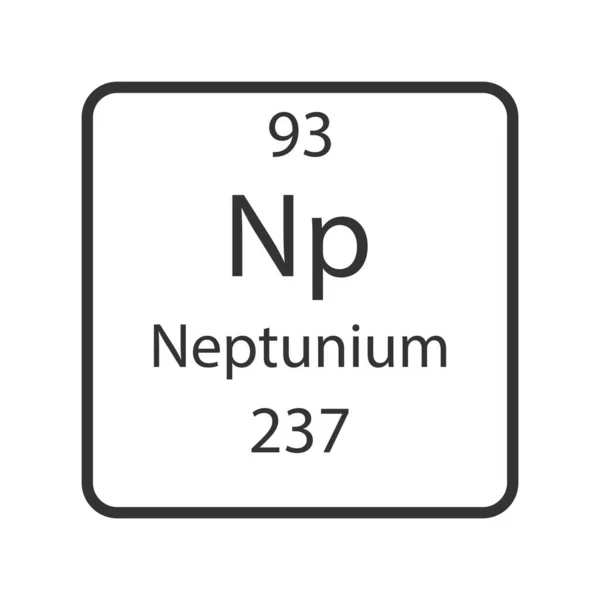 Neptunium Symbol Chemical Element Periodic Table Vector Illustration — Vector de stock