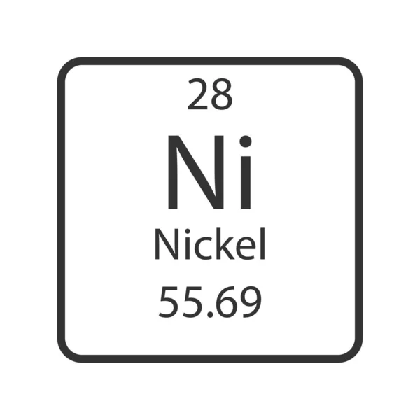 Nickel Symbol Chemical Element Periodic Table Vector Illustration — ストックベクタ