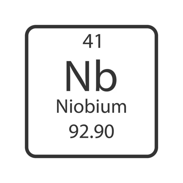 Niobium Symbol Chemical Element Periodic Table Vector Illustration — Stock vektor