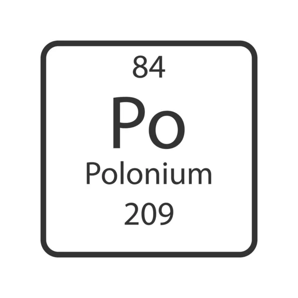 Símbolo Polónio Elemento Químico Tabela Periódica Ilustração Vetorial —  Vetores de Stock
