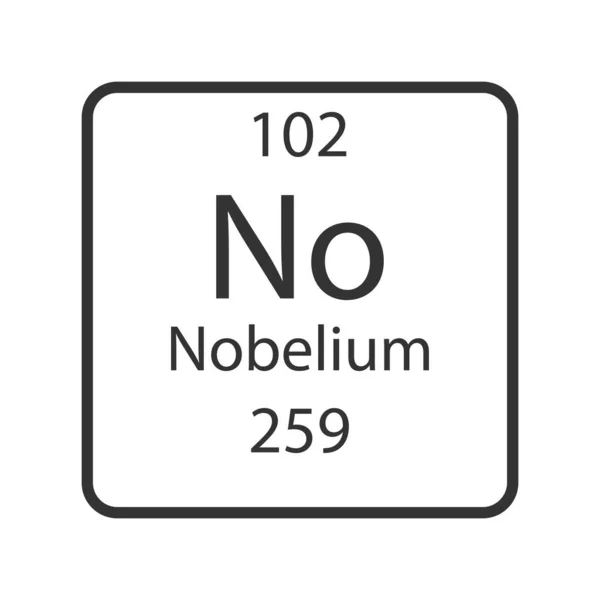 Nobelium Symbol Chemical Element Periodic Table Vector Illustration — Archivo Imágenes Vectoriales