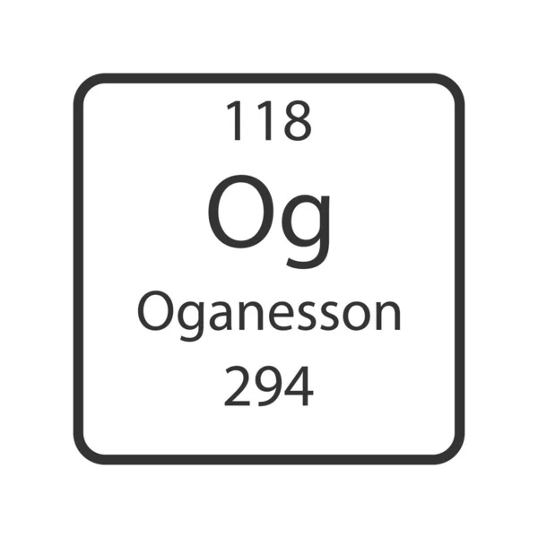 Oganesson Symbol Chemical Element Periodic Table Vector Illustration — Archivo Imágenes Vectoriales