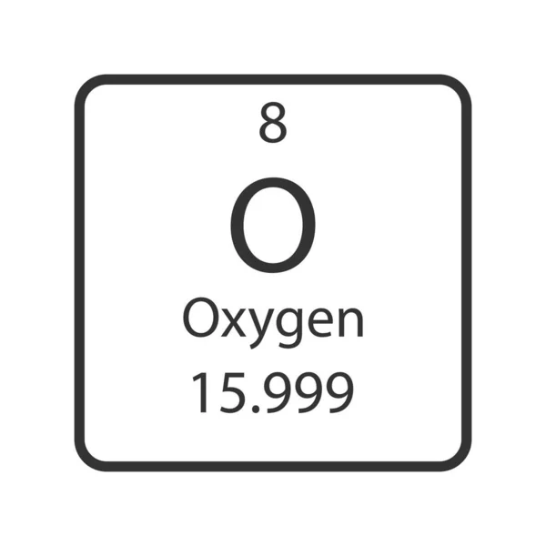 Oxygen Symbol Chemical Element Periodic Table Vector Illustration — ストックベクタ