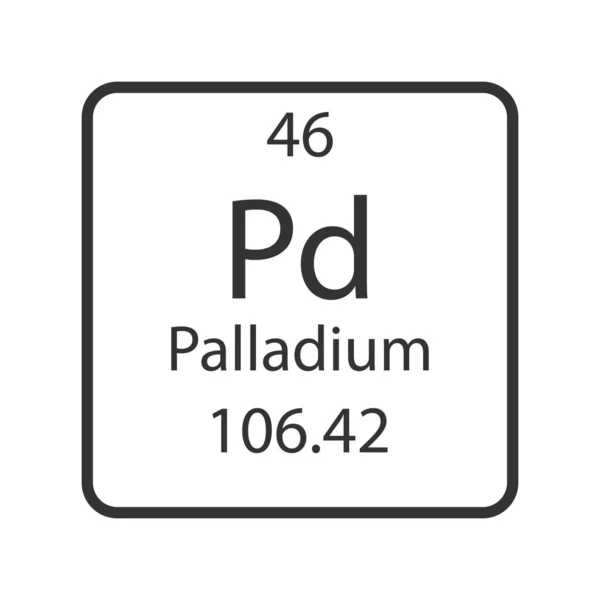 Palladium Symbool Chemisch Element Van Het Periodiek Systeem Vectorillustratie — Stockvector