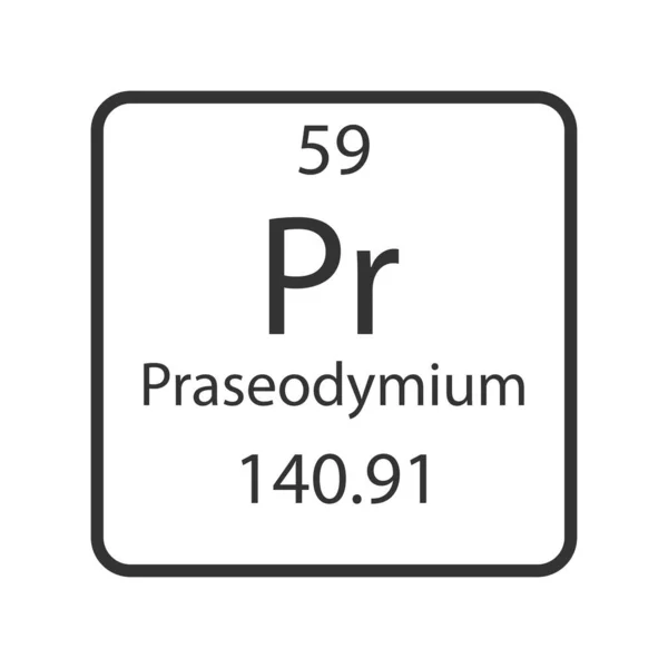 Praseodymium Symbol Chemical Element Periodic Table Vector Illustration — Archivo Imágenes Vectoriales