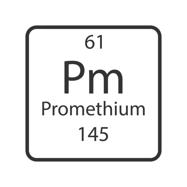 Símbolo Prometio Elemento Químico Tabla Periódica Ilustración Vectorial — Vector de stock