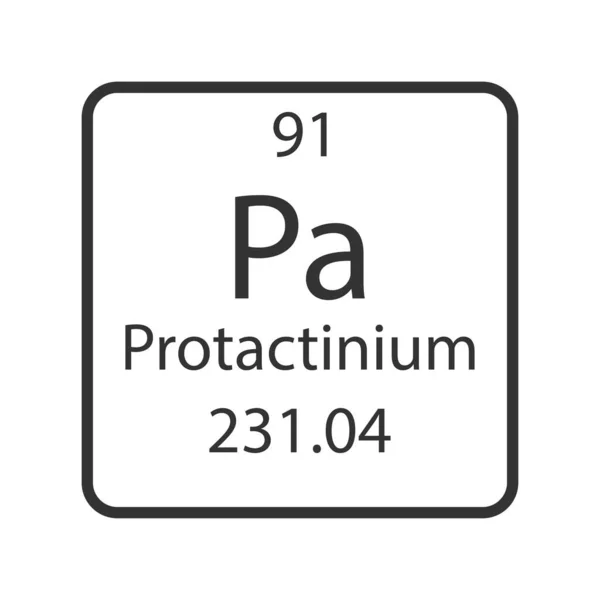 Protactinium Symbol Chemical Element Periodic Table Vector Illustration — Vector de stock