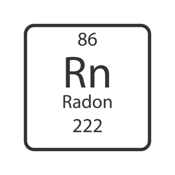 Radon Symbol Chemical Element Periodic Table Vector Illustration — Vetor de Stock