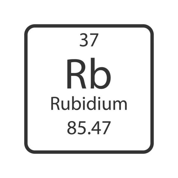 Rubidyum Sembolü Periyodik Tablonun Kimyasal Elementi Vektör Illüstrasyonu — Stok Vektör