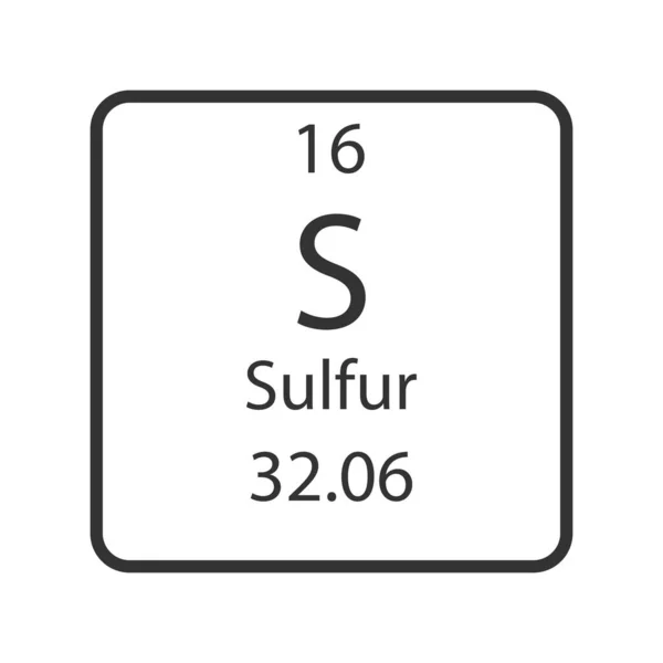 Sulfur Symbol Chemical Element Periodic Table Vector Illustration — Archivo Imágenes Vectoriales