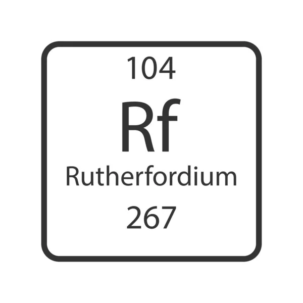 Rutherfordium Szimbólum Periódusos Rendszer Kémiai Eleme Vektorillusztráció — Stock Vector