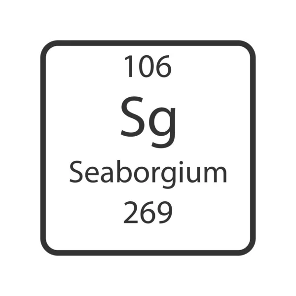 Seaborgium Symbol Chemical Element Periodic Table Vector Illustration — Vetor de Stock